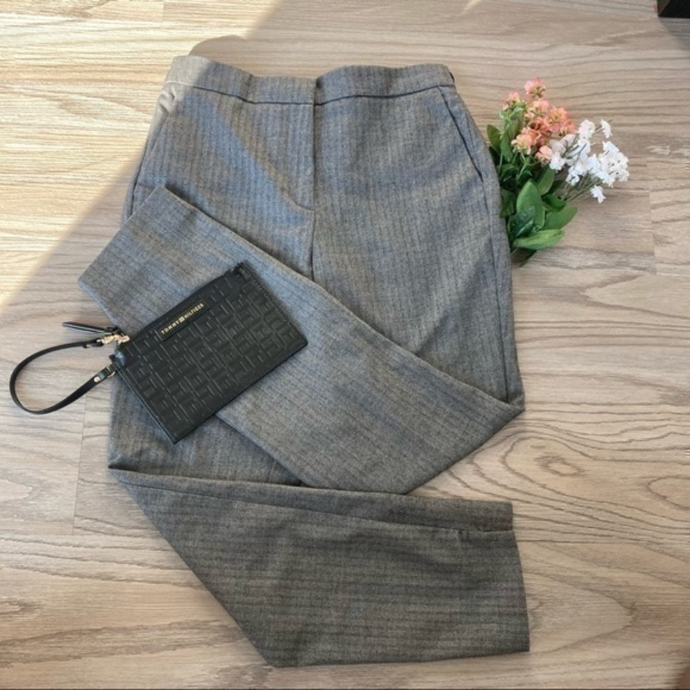 ✨Zara herringbone pin striped trouser pants 👖Elastic band S
